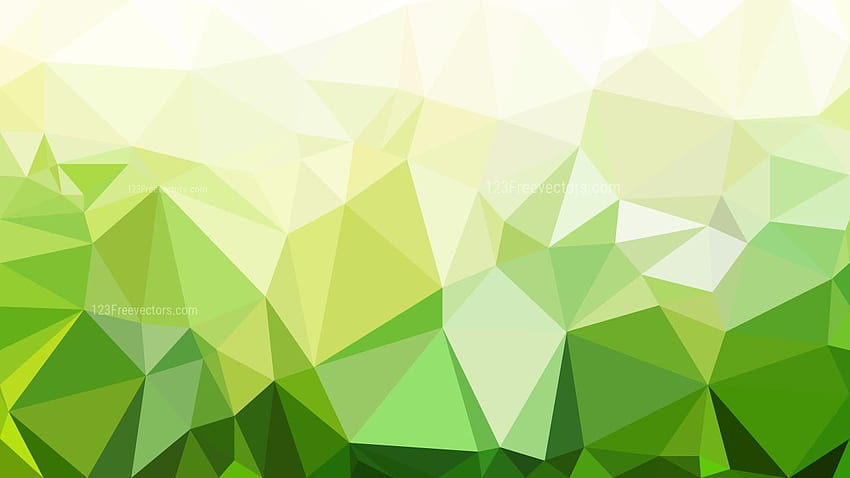 Vetor verde e branco do fundo do triângulo do polígono papel de parede HD