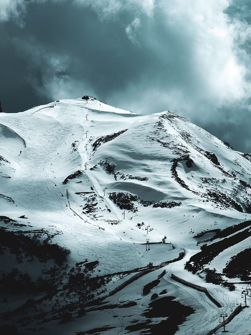 Nature, Sky, Snow, Mountain, Vertex, Top, Cloudy HD phone wallpaper