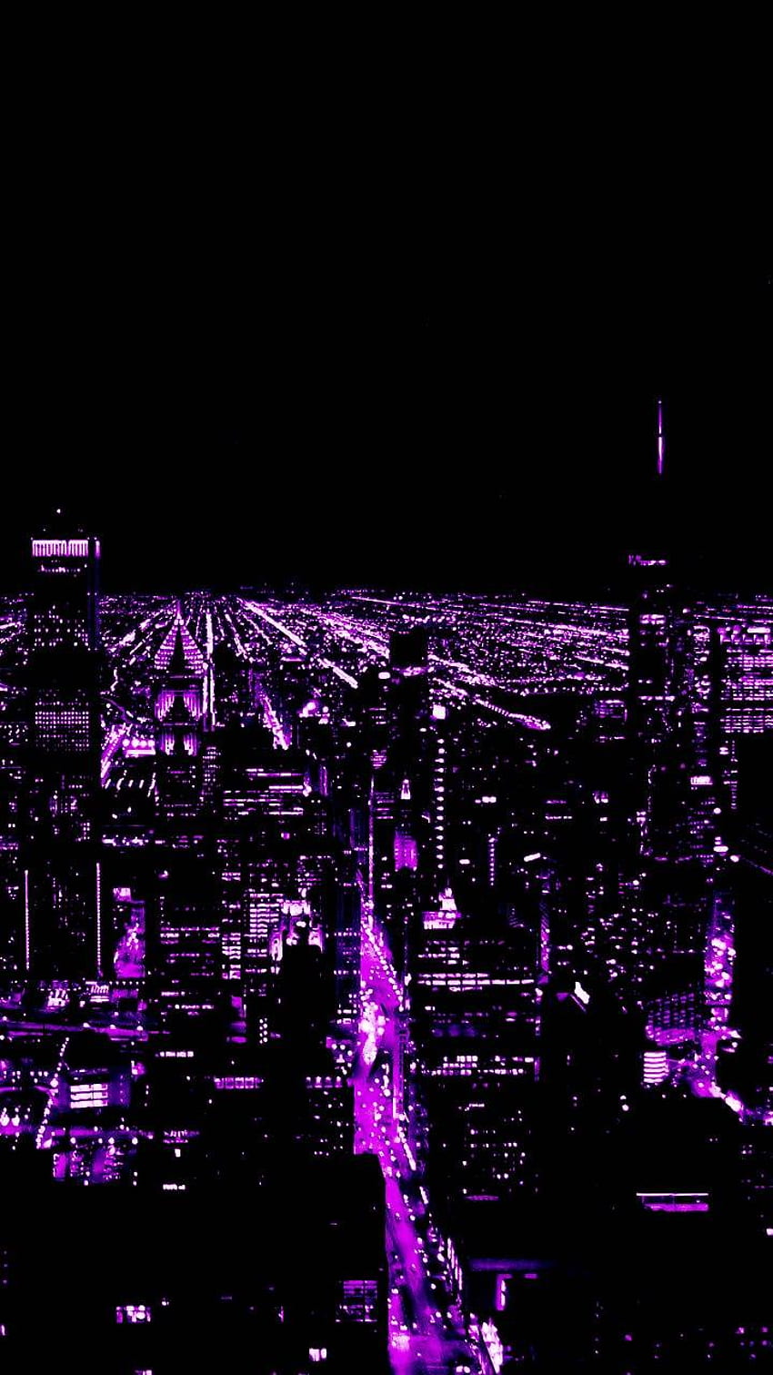 Purple City Lights, Purple Skyline HD phone wallpaper | Pxfuel
