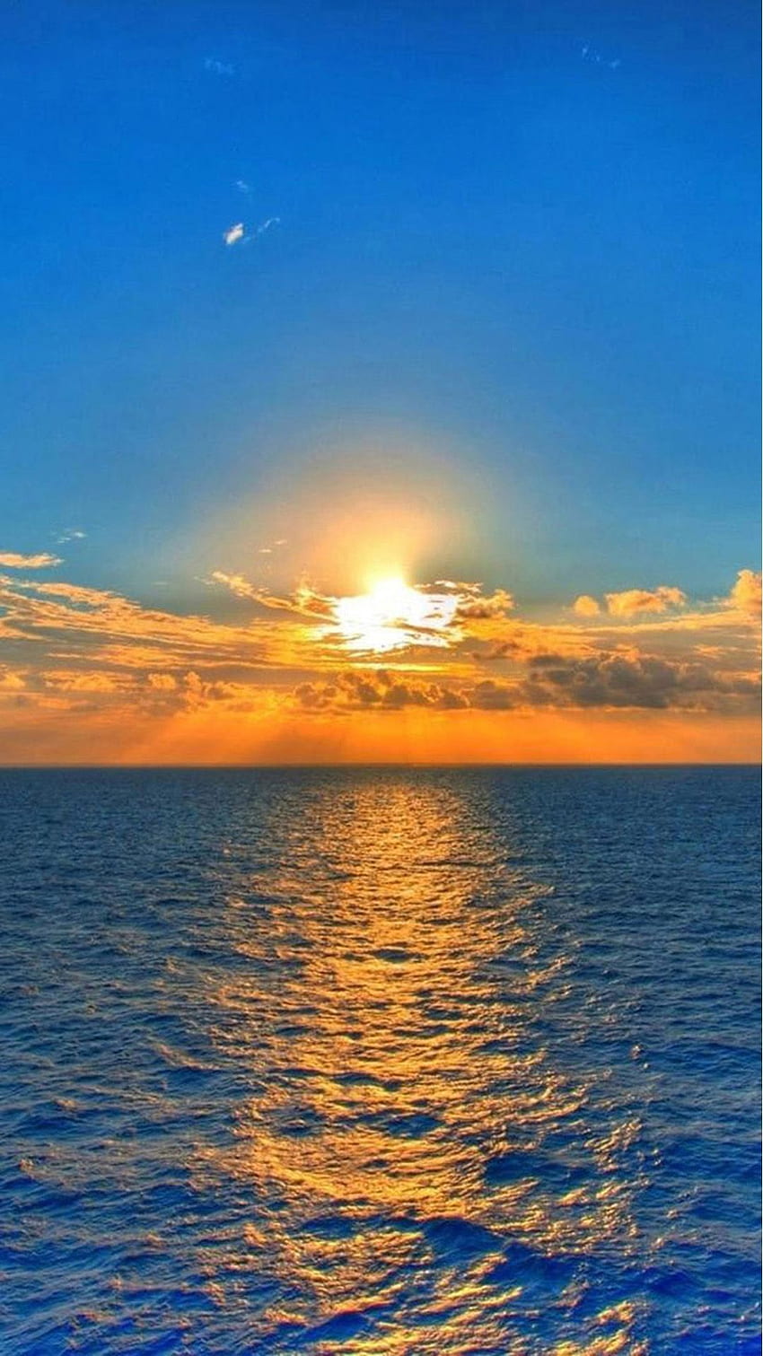 夜明け IPhone 6 で海の上の自然ファンタジー日の出。 iPhone、iPadワンストップ。 日の出 , 空海, 自然, ビーチの太陽 HD電話の壁紙