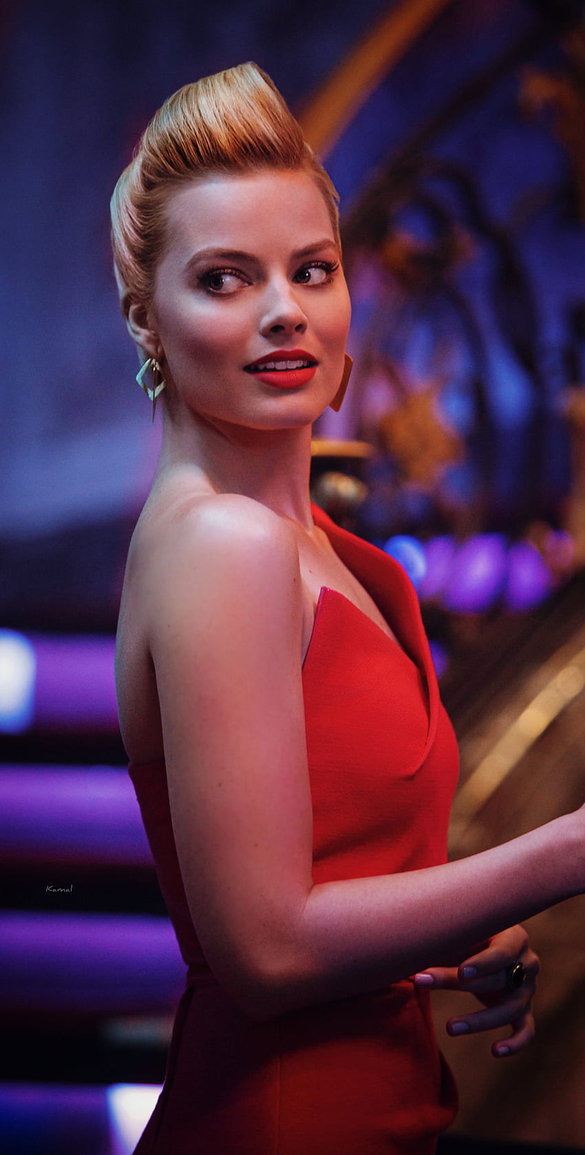 Margot Robbie, bibir wallpaper ponsel HD