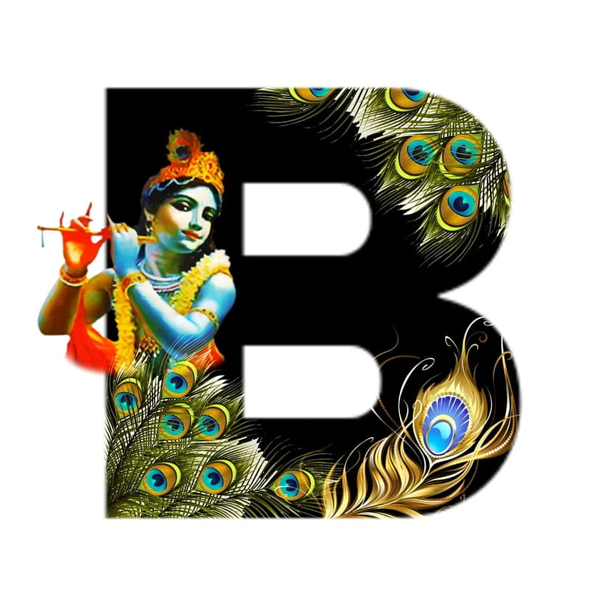 Englische Alphabete B mit Lord Krishna - Janmashtami-Alphabet-Buchstabe -, Krishna-Universum HD-Handy-Hintergrundbild