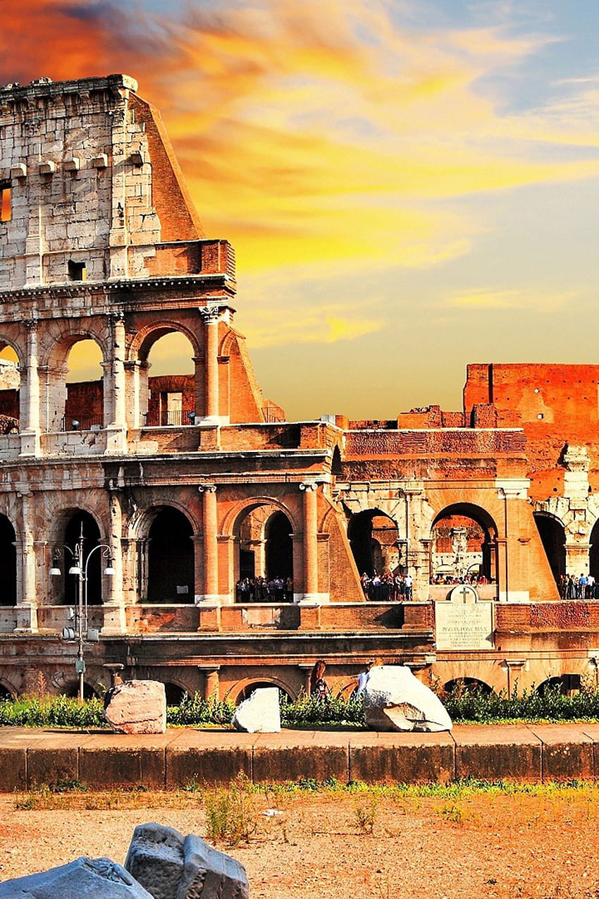 o historii świata. Podróż iPhone'em, Koloseum, miejsce w Europie, starożytna Europa Tapeta na telefon HD