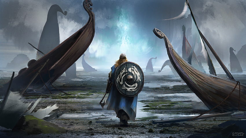 Viking, warrior, fantasy, art HD wallpaper