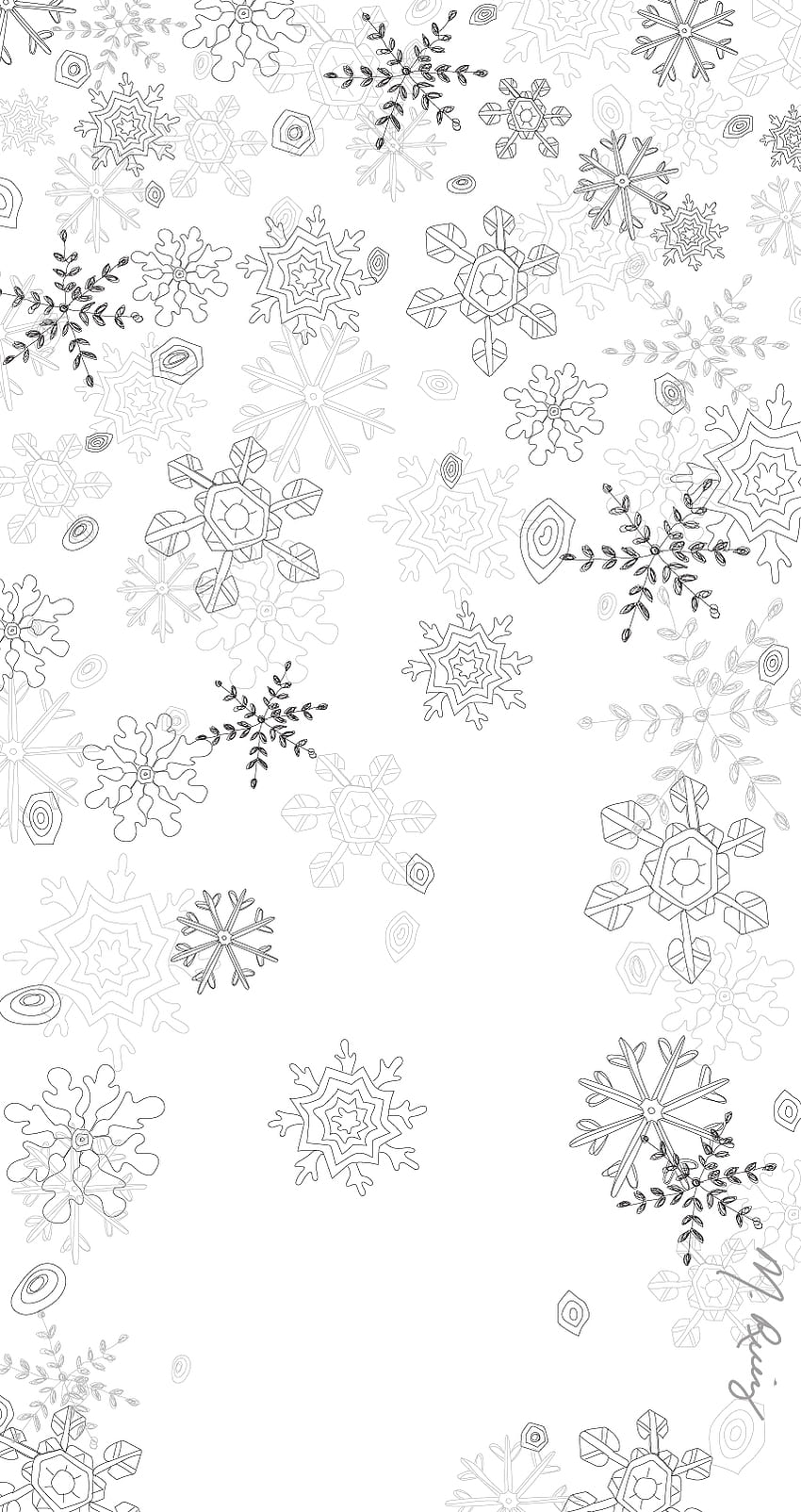 Snowflake Flurry Pattern, Black and White Snowflake HD phone wallpaper