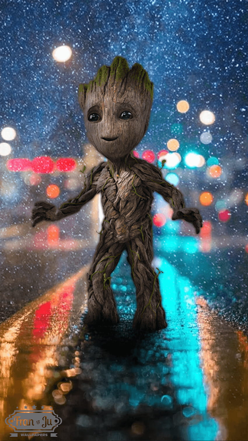 아이폰. 삽화, 하늘, 공간, 재미, 나무, 허구, Baby Groot iPhone HD 전화 배경 화면