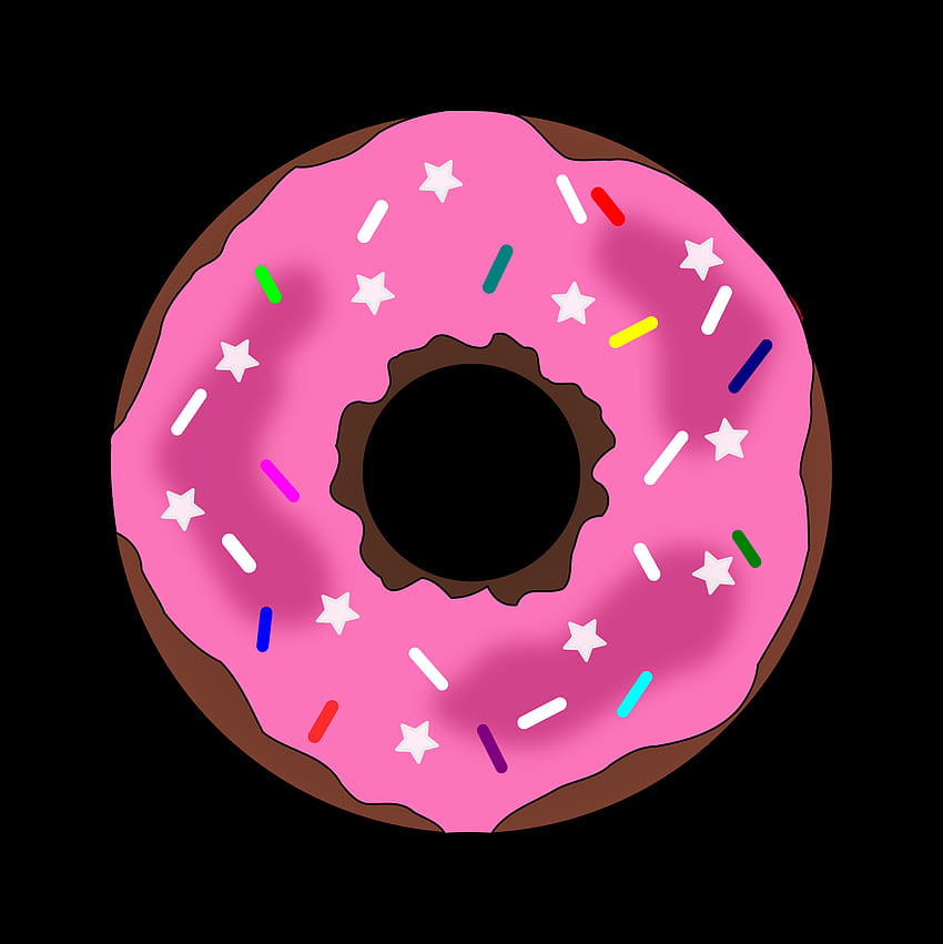 Pink Doughnut Cartoon