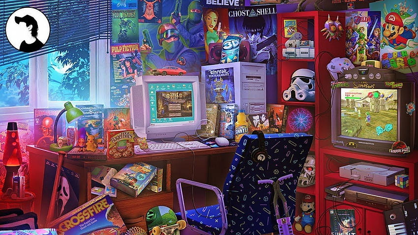 ArtStation - The Ultimate 90s Gaming Room, Rachid Lotf, Retro Game Room HD wallpaper