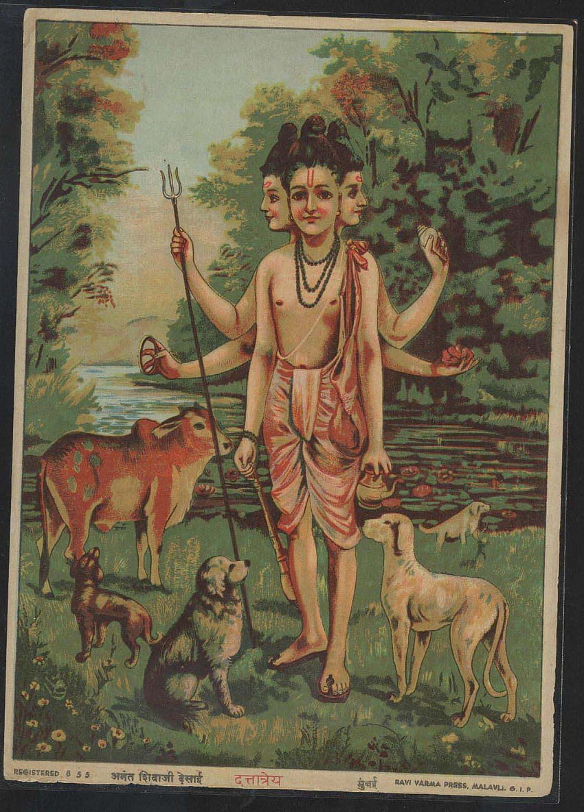 dattatreya, Ravi Varma Press - Dattatreya Raja Ravi Verma HD電話の壁紙