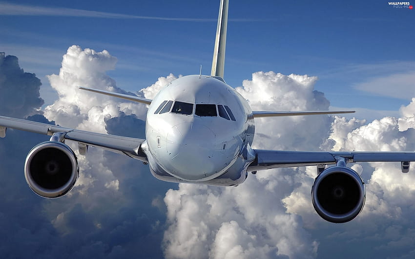 Небе, облаци, самолет, пътник - Пълен :, Пътнически самолет HD тапет