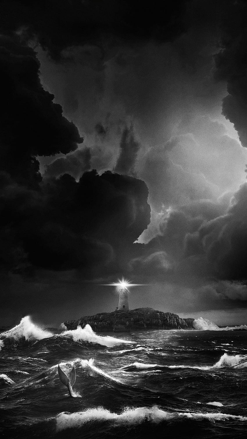 El faro (2019) Teléfono, Lighthouse Storm fondo de pantalla del teléfono