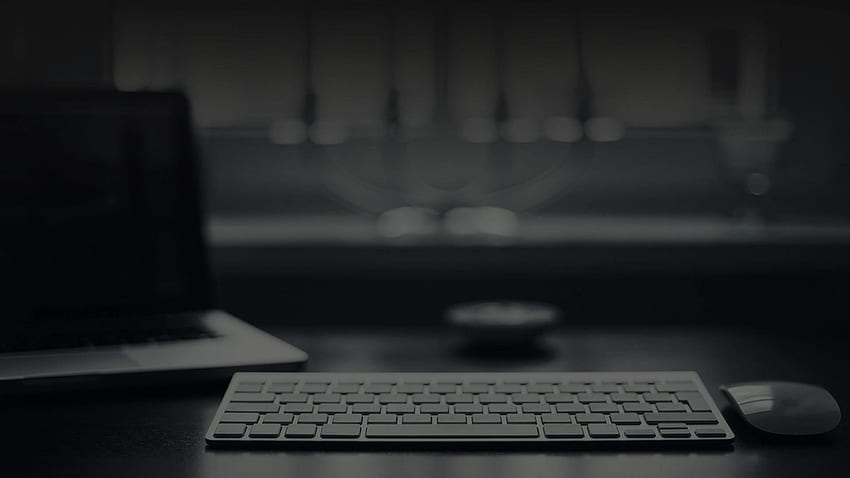 Czarny laptop, czarne biuro Tapeta HD