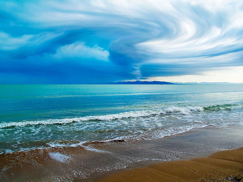 Landscape, Sky, Sea, Beach HD wallpaper