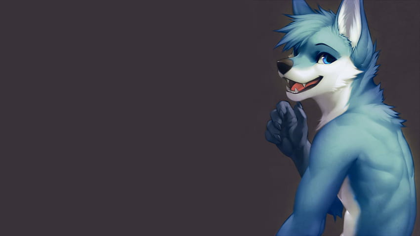 Blue wolf character, furry, Anthro, falvie, Blue Wolves HD wallpaper