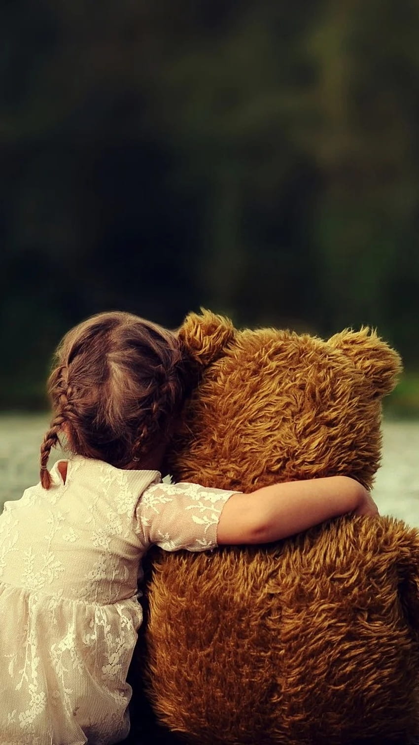 Hugging Girl Teddy Bear, Teddy Bear Face HD wallpaper