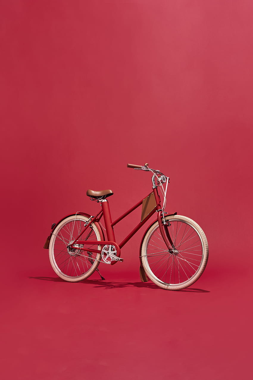 チェリー レッド ヴェラ 2 電動ビーチ クルーザー。 かわいい , アートコラージュウォール, 赤の美学, 赤い自転車 HD電話の壁紙