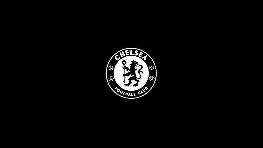 Logo Chelsea Schwarz, Fußball-Minimalist HD-Hintergrundbild