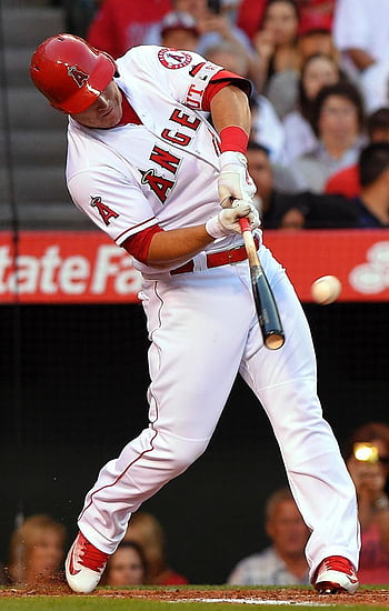 Mike Trout, anaheim, angelitos, angels, home run, jardinero, mlb, mvp,  outfielder, HD phone wallpaper