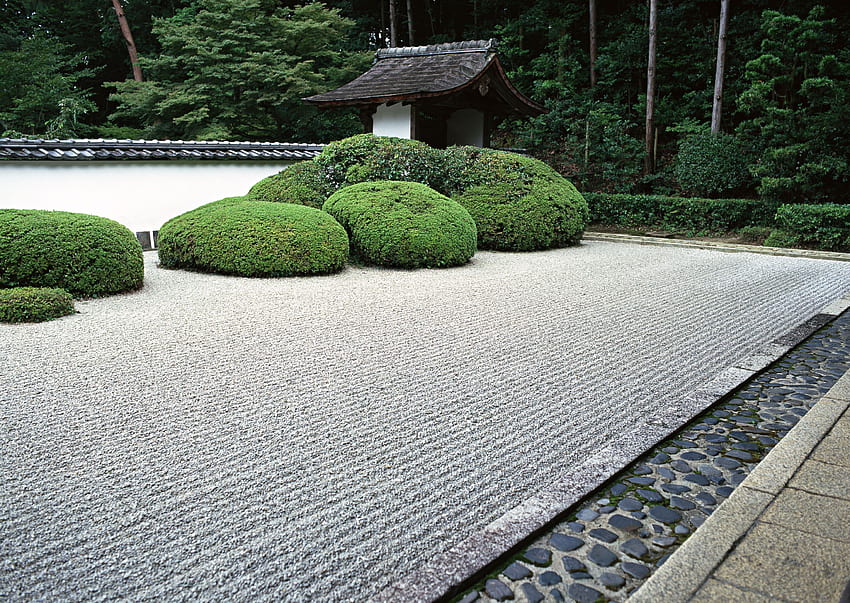 Giardino zen giapponese, giardino di pietra Sfondo HD