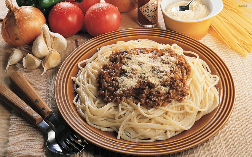 Spaghetti bolognese - graphy HD wallpaper
