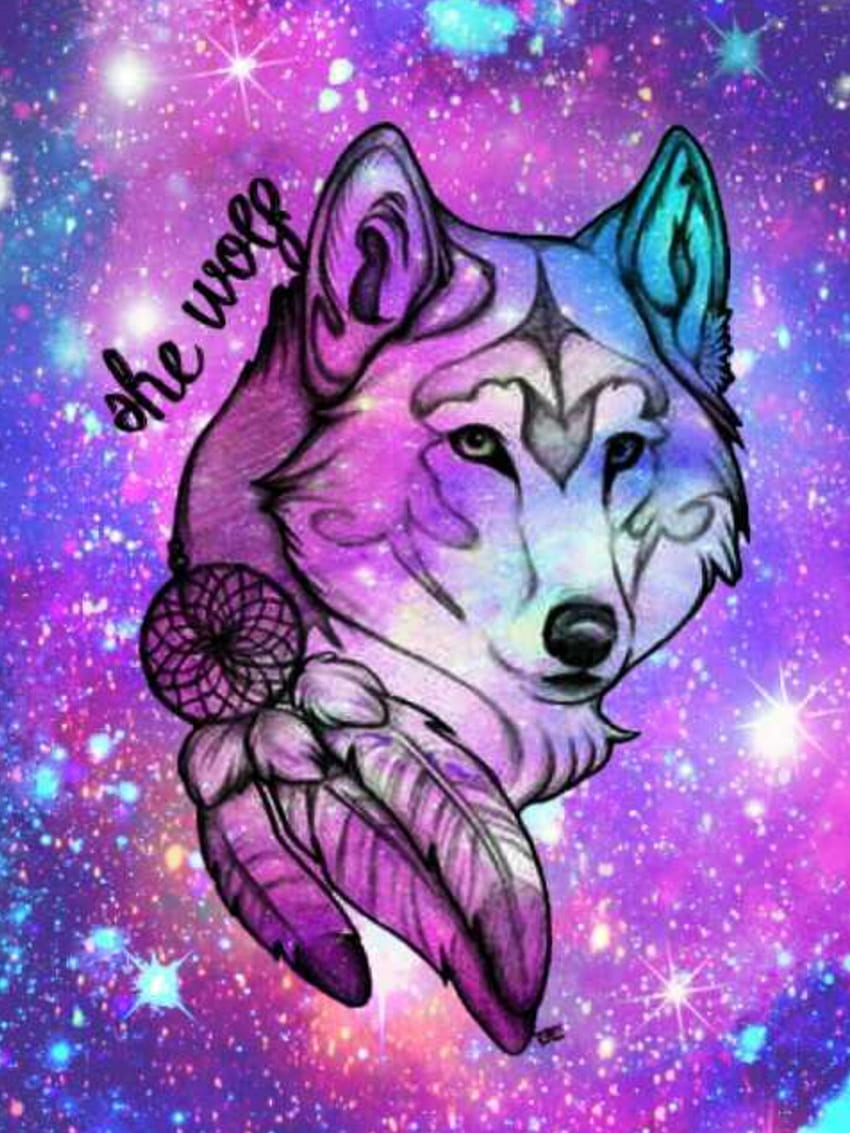 Galaxie Fuchs. Wolf, Galaxiewolf, Zeichnungen HD-Handy-Hintergrundbild