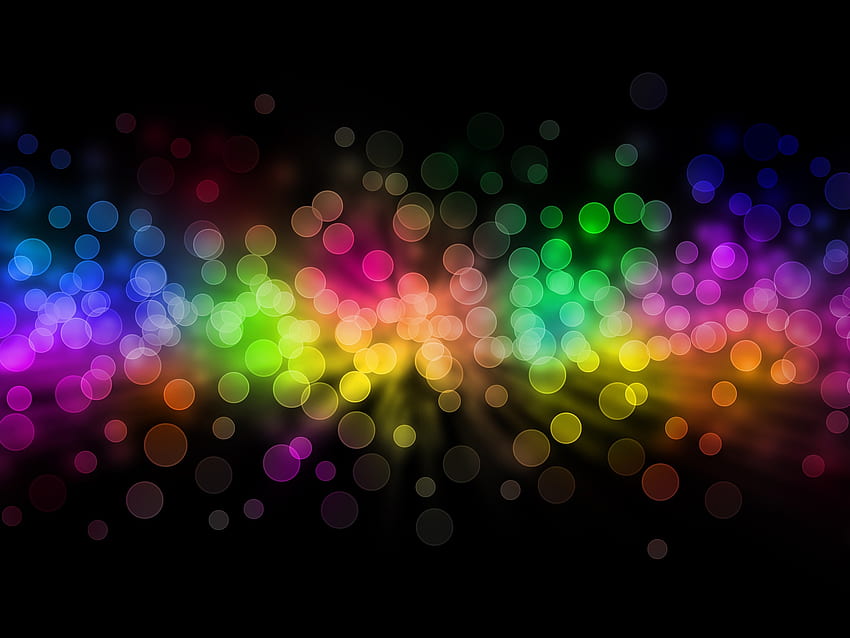 :-), bokeh, colorful, black, rainbow, dot HD wallpaper