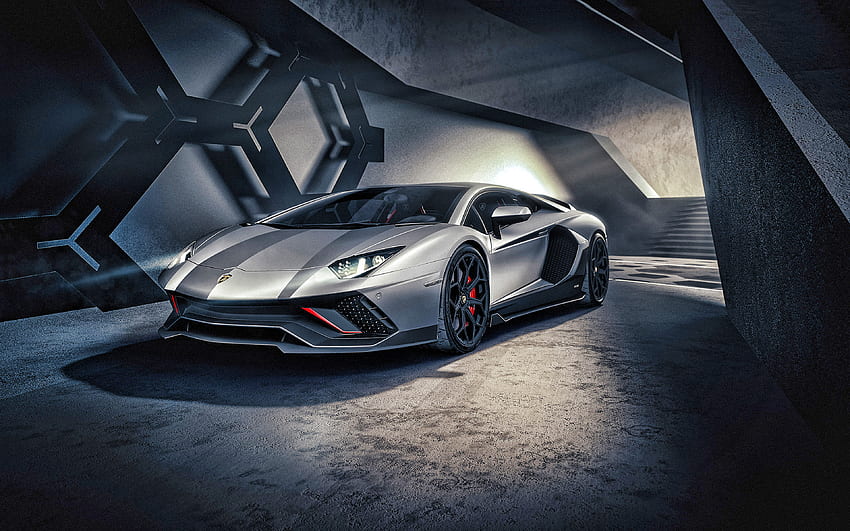 2022, Lamborghini Aventador LP780-4 Ultimae, supersamochód, tuning Aventador, specjalne wersje Aventador, szary Aventador, włoskie samochody sportowe, Lamborghini Tapeta HD