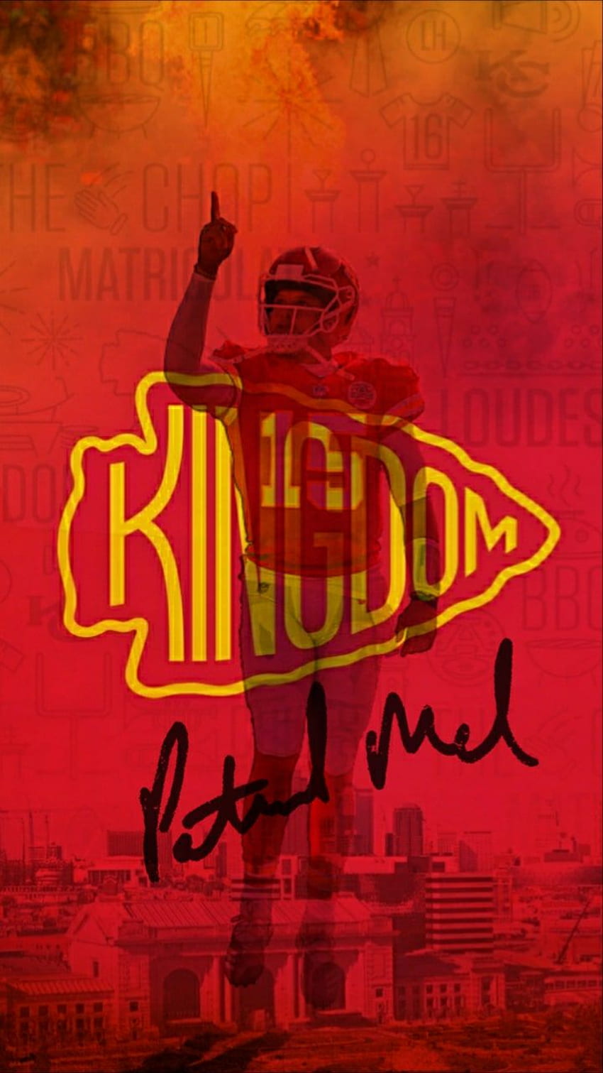 Kansas City Chiefs Patrick Mahomes Cartoon Pictures Madden 24 NFL Overall  Poster