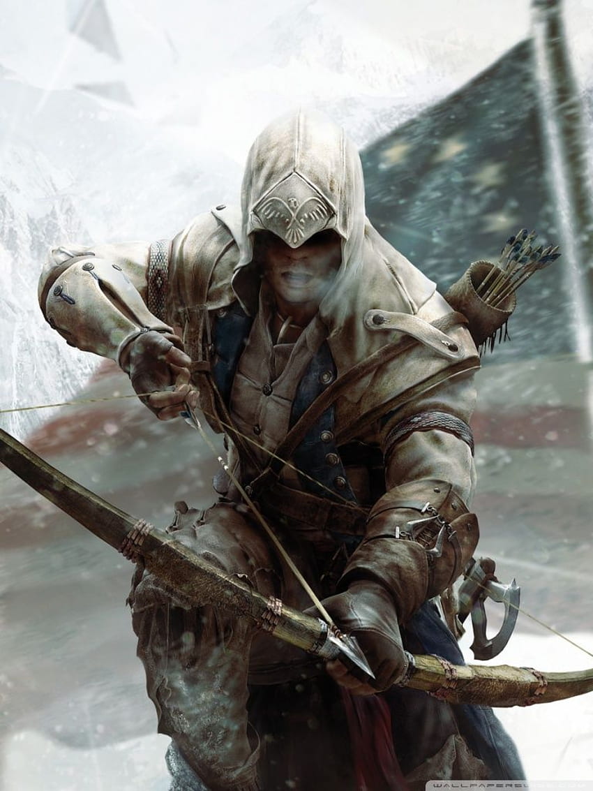 Assassin's Creed 3 Connor Bow Ultra Hintergrund, Connor Kenway HD-Handy-Hintergrundbild