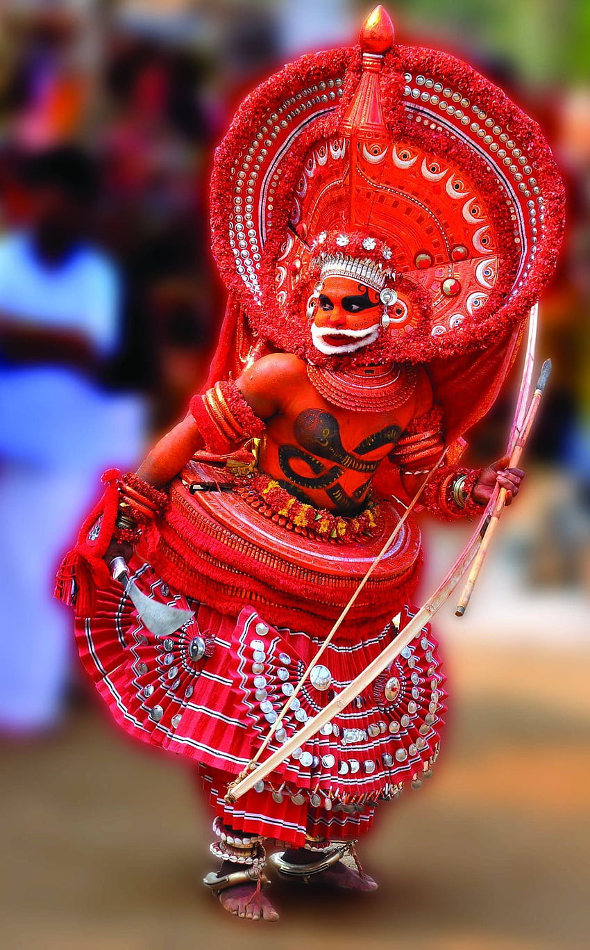 Най-добрият THEYYAM. Индийски фестивали, Керала, култура на Индия HD тапет за телефон