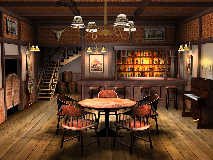 Saloon - Interior del Old West Saloon - - fondo de pantalla