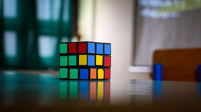 colorful, cube, object, puzzle, rubik, rubiks cube, table, Cool Rubik HD wallpaper