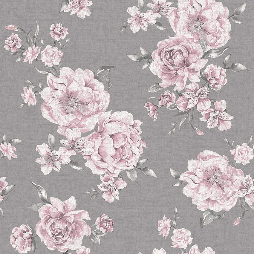 Peony Pink Dark Grey Floral Roses Leaf Flowers Painterly Y�L - Buy Online in Pakistan. [missing {{category}} value] Products in Pakistan - See Prices, Reviews and Delivery over Rs 0.00 HD phone wallpaper