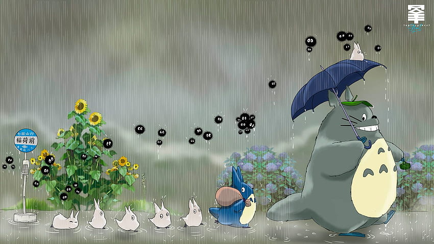 Totoro Rain – - Komşum Totoro, Totoro Otobüs Durağı HD duvar kağıdı