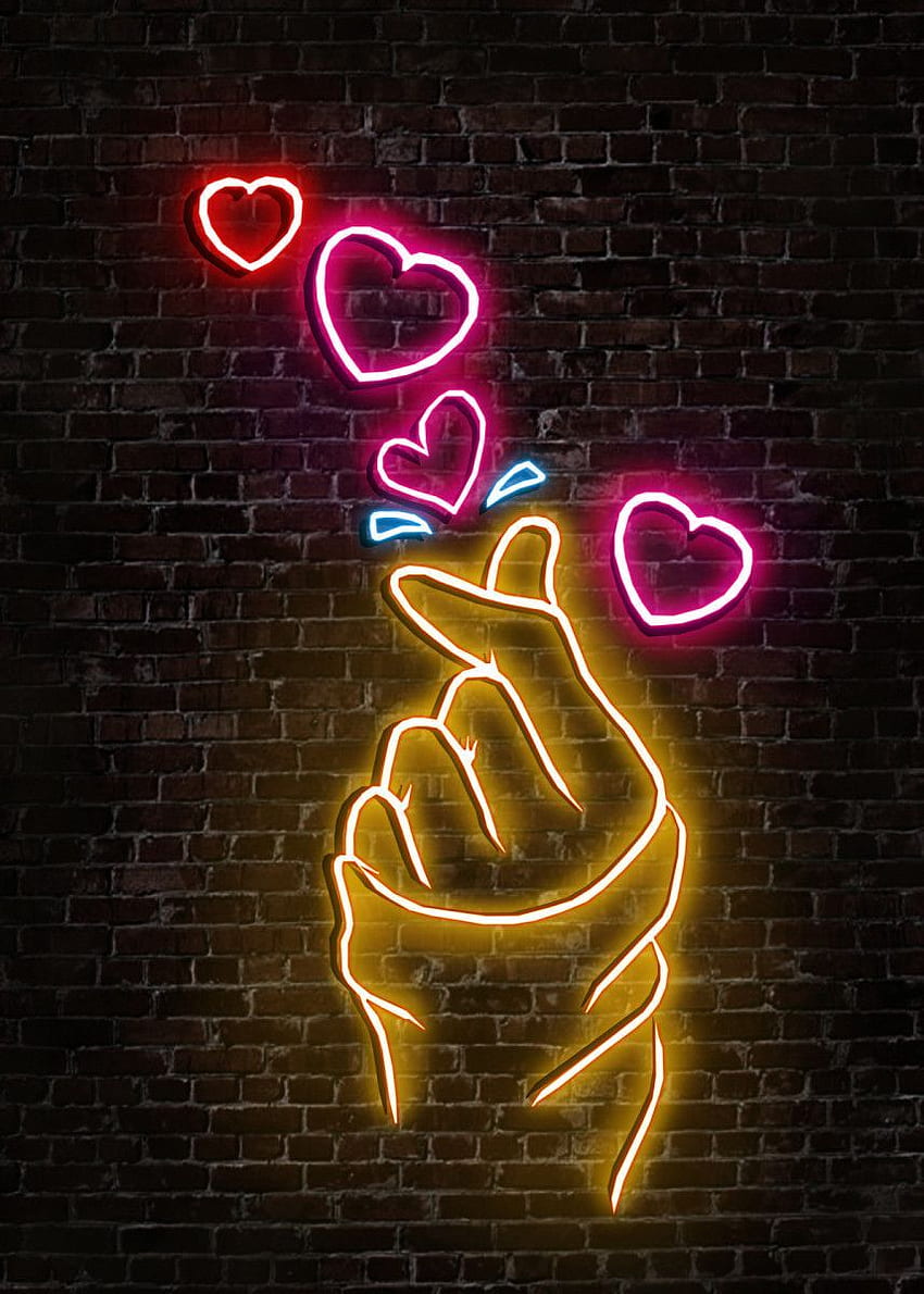 Affiche en métal Love Neon Art' - Capung Studio. Displate in 2020. Neon art, iphone neon, Neon, Cute Neon Art Fond d'écran de téléphone HD