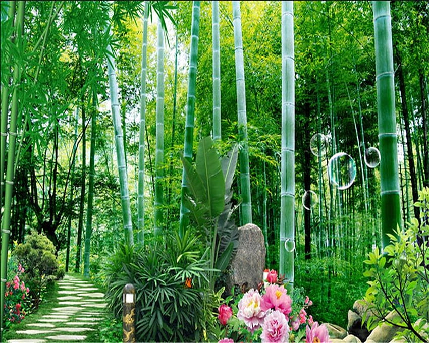 Beibehang Özel yüksek kaliteli Bambu orman yolu Duvar Boyama Oturma Odası TV Arka Plan Duvar 3D. 3 BOYUTLU . kalite, Bambu Bahçesi HD duvar kağıdı