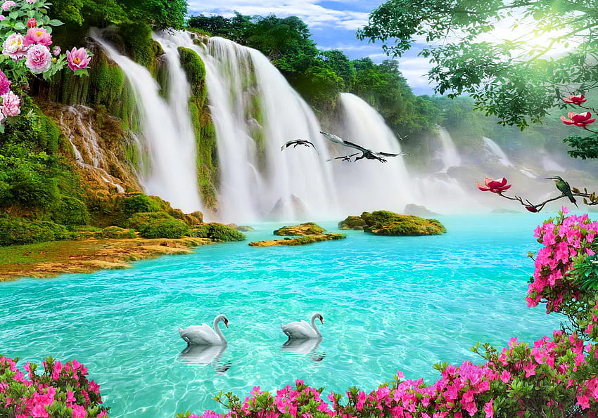 Beautiful Paradise, paradise waterfall HD wallpaper | Pxfuel