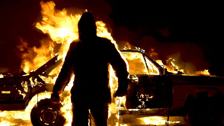 Man On Fire. The Burning Driver. Car Explosion. Stuntman. Slow HD wallpaper