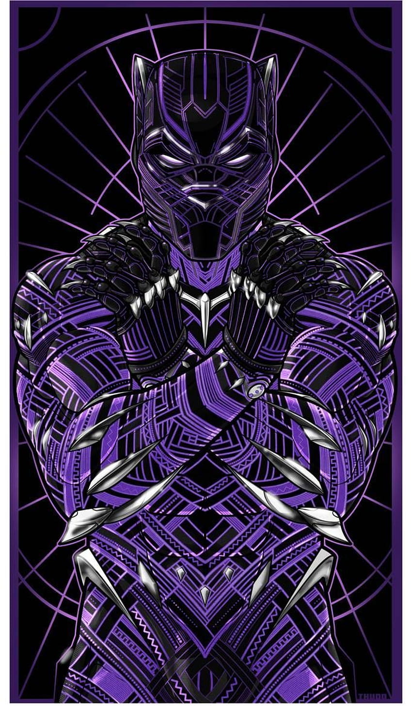 퍼플 팬더 아이콘. Black panther art, Black panther 마블, Marvel 슈퍼히어로 포스터, Black Panther Purple HD 전화 배경 화면