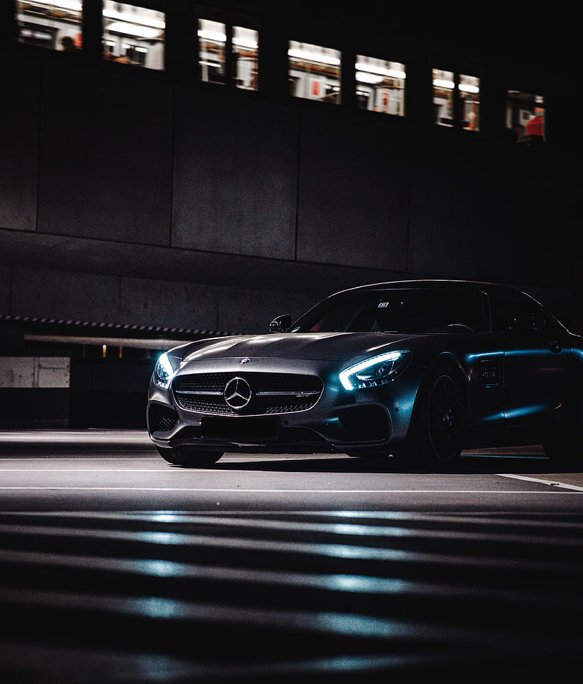 Luxuriöses Auto, schwarzer Mercedes-Benz HD-Handy-Hintergrundbild