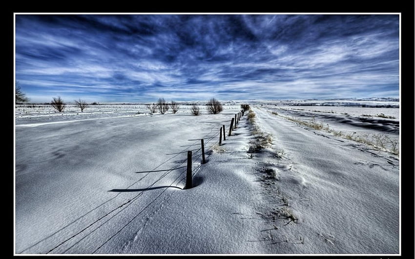 Снежно поле, поле, сняг HD тапет