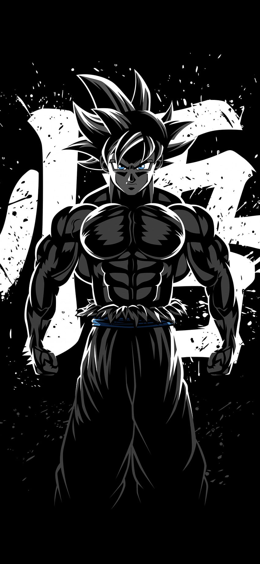 Goku Musculoso , Dragon Ball Z, AMOLED, Minimal, Latar Belakang Hitam, Hitam Gelap, Goku Iphone wallpaper ponsel HD