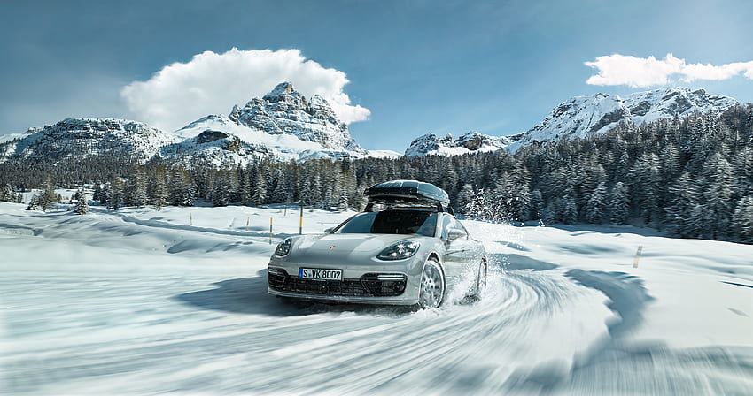 Porsche, sports car, off-road, snow HD wallpaper