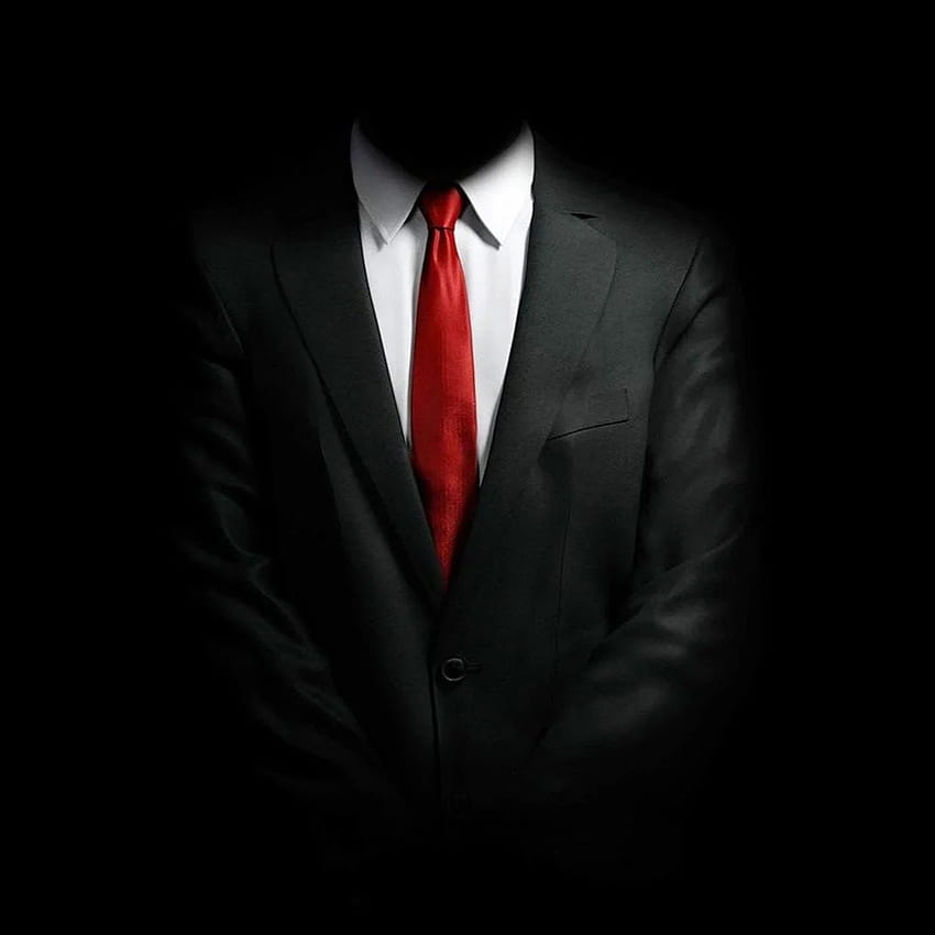 Czarny garnitur z czerwonym krawatem Czarny garnitur z czerwonym krawatem. Czarne, fajne garnitury Tapeta na telefon HD