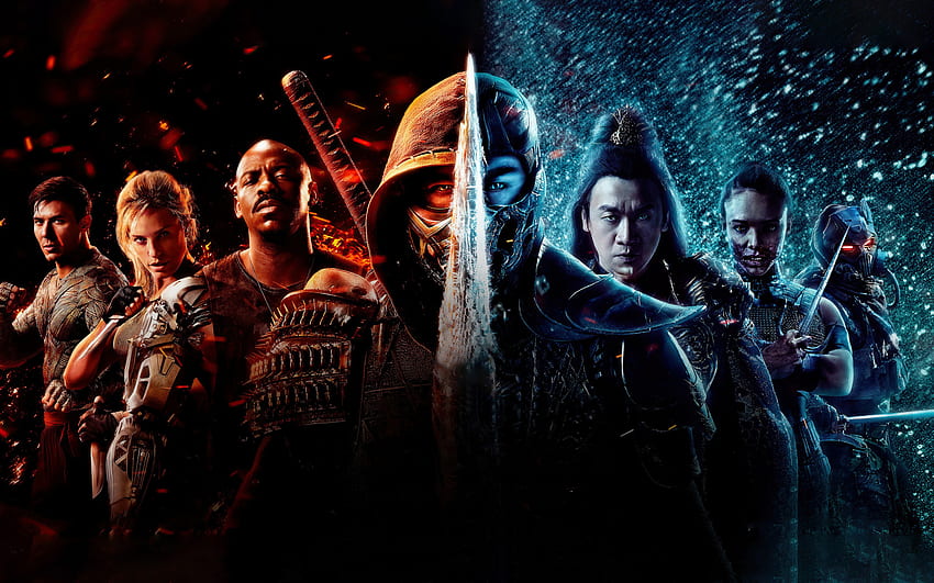 Mortal Kombat, 2021, Cole Young, affiche, matériel promotionnel, personnages de Mortal Kombat, Sonya Blade, Kung Lao, Kano, Sub-Zero, Scorpion Fond d'écran HD