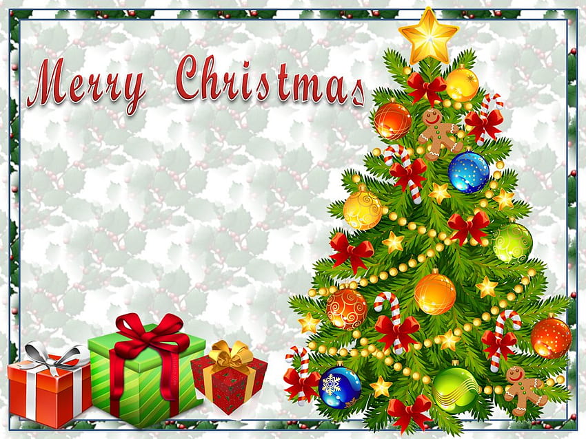 Feliz Navidad, decoración, feriado, caja, luz, navidad, presente, regalo, árbol fondo de pantalla