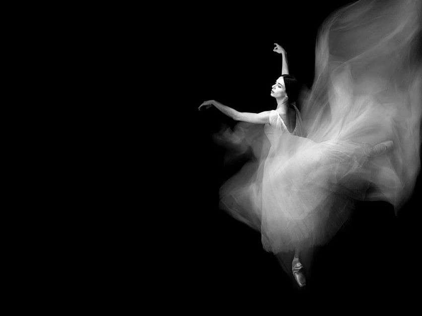 *, dance, black and white, bw, elegance, ballet, wp, beauty HD wallpaper