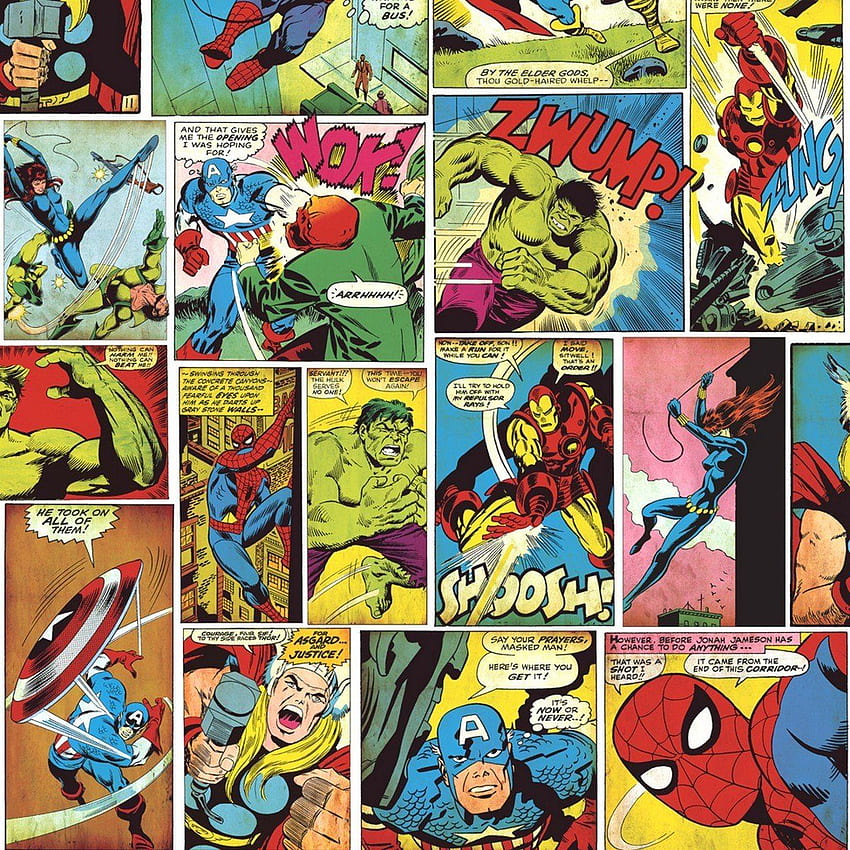 Marvel Comic Strip Multi, Marvel Pattern HD phone wallpaper