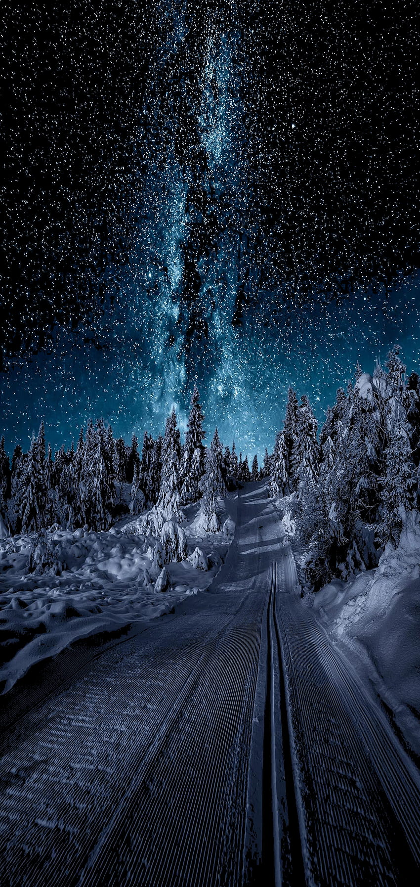 Sternennacht in Gausdal, Norwegen, Sternennachttelefon HD-Handy-Hintergrundbild