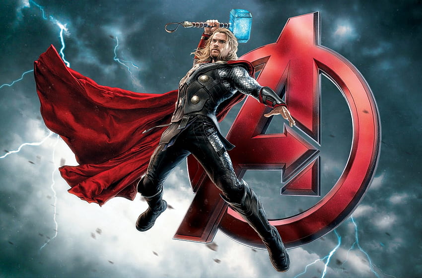 ilustrasi, Thor, kilat, pahlawan super, Penuntut balas, Avengers Age of Ultron, Mjolnir, Chris Hemsworth, tangkapan layar, komputer, karakter fiksi, buku komik. Mocah, Seni Komik Thor Wallpaper HD